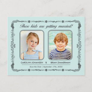 Fotos der alten Schule Save the Date Postkarte   M