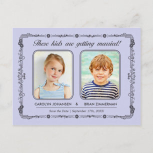Fotos der alten Schule Save the Date Postkarte   P