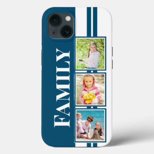 Fotos der blauen und weißen Familie Streifen Case-Mate iPhone Hülle