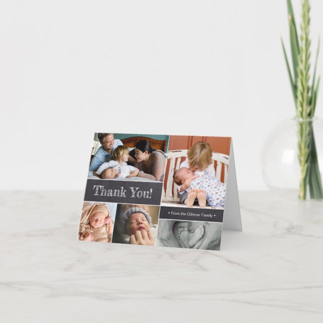 Fotos der Familie Ankündigung zur Geburt eines Kin (Vorderseite)