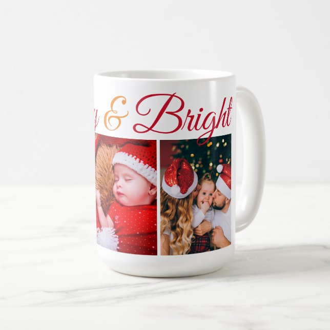 Fotos-Drehbuch für die Familie Merry und Bright Kaffeetasse (VorderseiteRechts)