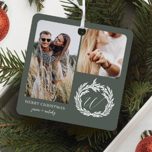 Fotos Garland Wreath Monogram Ornament Aus Metall