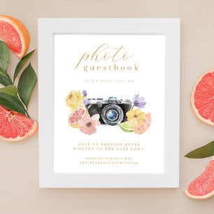 Fotos Gästebuch Zitrus Hochzeit Aquarell Kamera