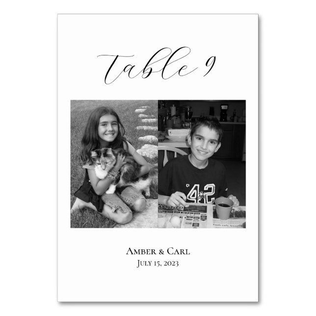 Fotos im Alter bei Hochzeiten Tischnummer (Vorderseite)