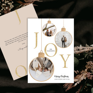 Fotos JOY White Christmas Bell Weihnachtskarte Feiertagskarte