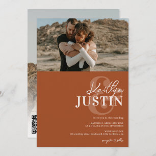 Fotos kalligraphische Hochzeit Terrakotta Einladung