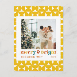 Fotos Merry & Bright Family Retro Postkarte