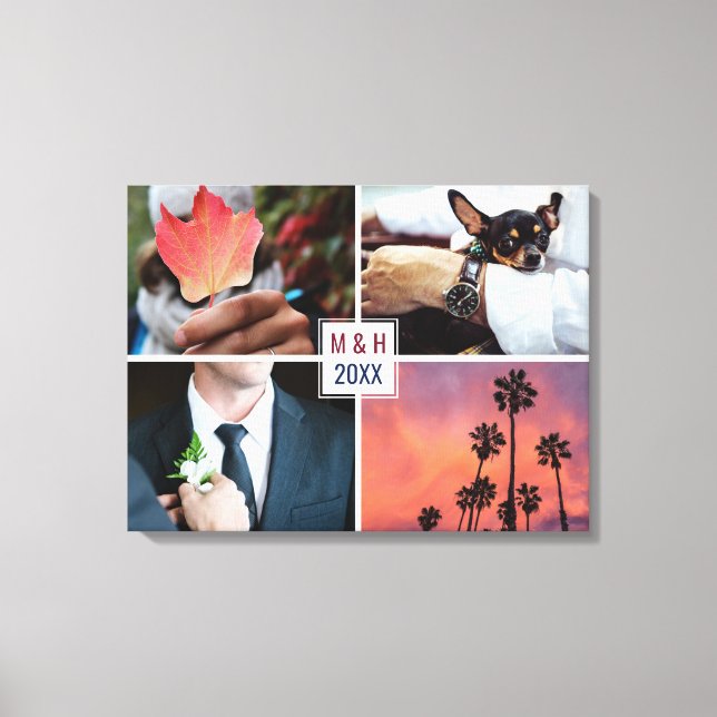 FOTOS, MONOGRAM & JAHR, Sonderanfertigungen für Ih Leinwanddruck (Vorderseite)