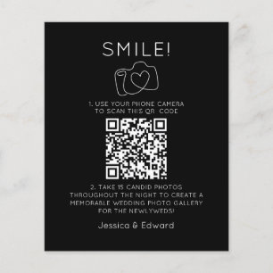 Fotos QR Code Black Chic Moderne Hochzeit