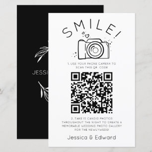 Fotos QR Code Black Chic Moderne Hochzeit