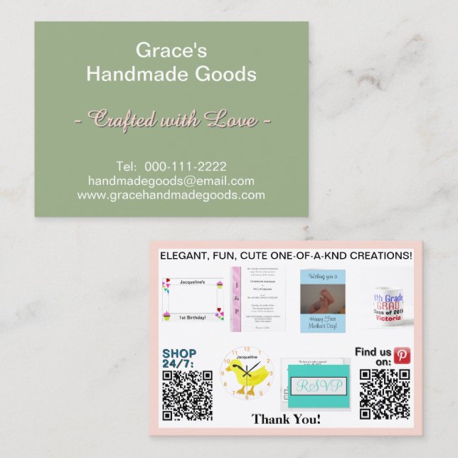 Fotos QR-Codes 3.5 x 2.5 in der Palette Rosa Visitenkarte (Vorne/Hinten)