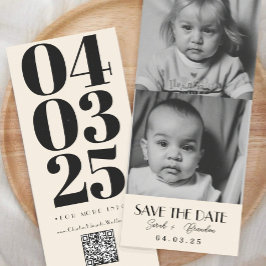 Fotos Typografie Qrcode Save the Date Einladung