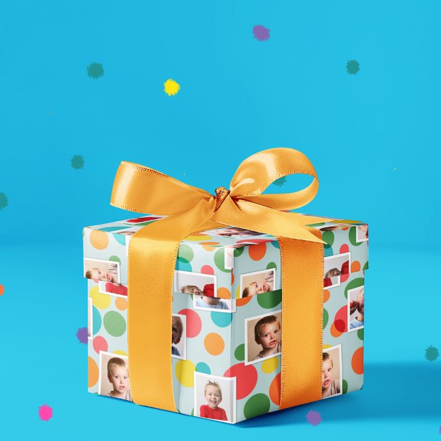 Fotos und Polka Dots Boys zum Geburtstag Geschenkpapier (Von Creator hochgeladen)