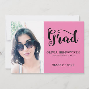 Fotos und schwarze Buchstaben schreiben rosa ab Ankündigung