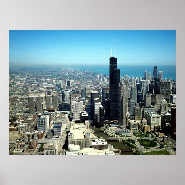 Fotos von Chicago: Skyline aus der Luft Poster (Vorne)