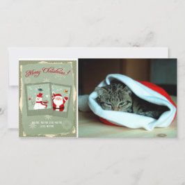Fotos von Santa und Frosty Foto Card Feiertagskarte