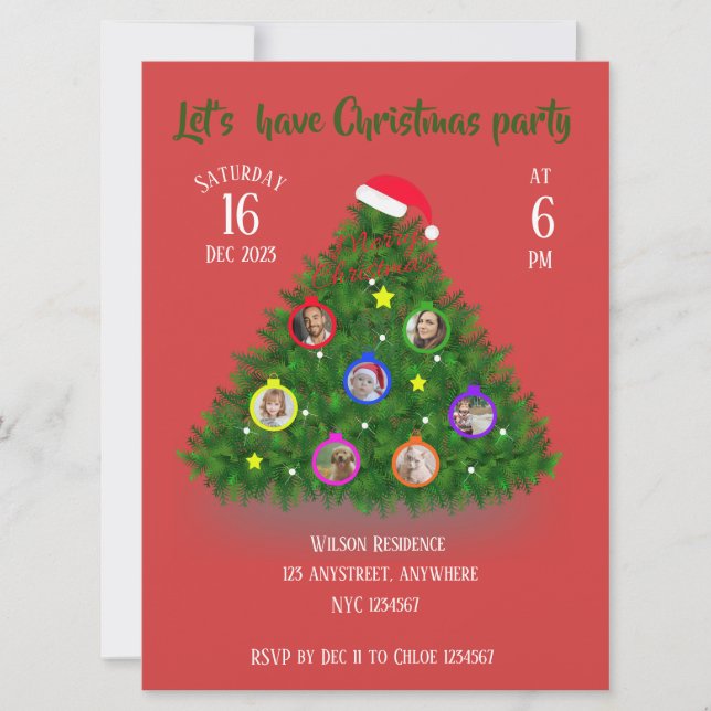 Fotos zu Weihnachtsbaum Einladung (Vorderseite)