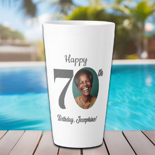 Fotos zum 70. Geburtstag in Fettschrift Milchtasse