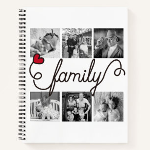 Fotos zur Familientyppografie Art Red Heart Instag Notizbuch