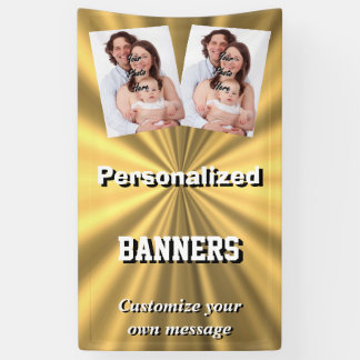Fotoschablone des Imitats goldene metallische Gold Banner