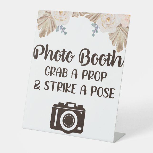 Fotoshop Grab a Prop Bohemisch Wedding Sign Sockelschild (Vorderseite)