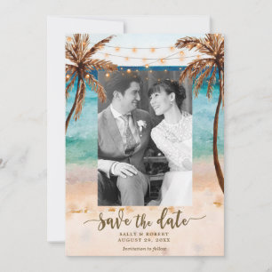 Fotostrand tropisch Save the Date wedding Karte