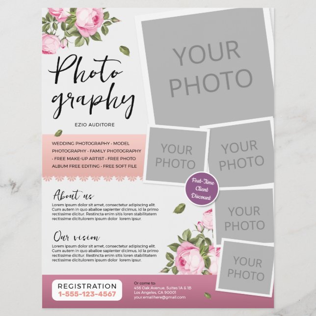 Fotostudio / Hochzeitfotografie Flyer (Vorne)