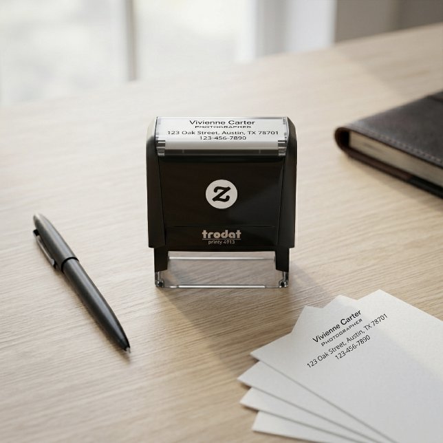 Fotostudio Name Rückadresse Telefon Permastempel (Photography Studio Name Return Address Phone Self-inking Stamp)