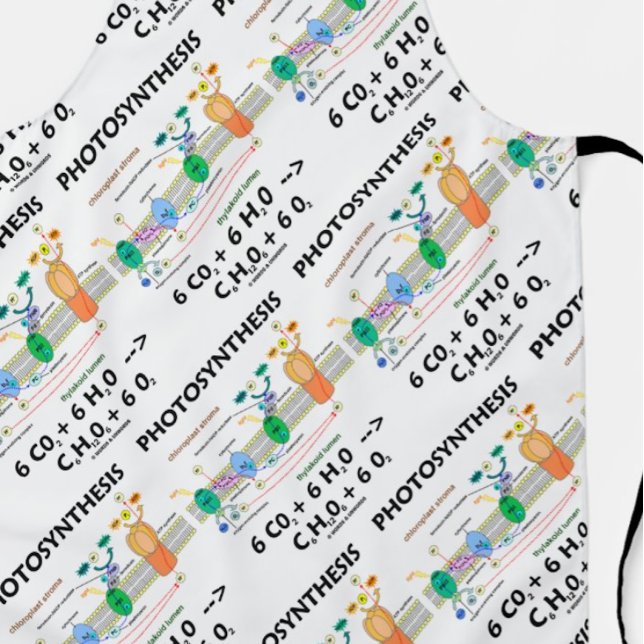 Fotosynthese Chloroplast Chemische Formel Schürze (Showcase your photosynthetic style with this scientific apron featuring light-dependent reactions!)