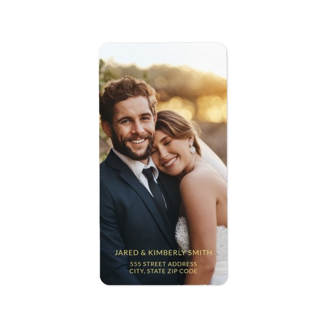 Fotovertikale Rücksendeadresse hinzufügen Adressaufkleber (Vorne)