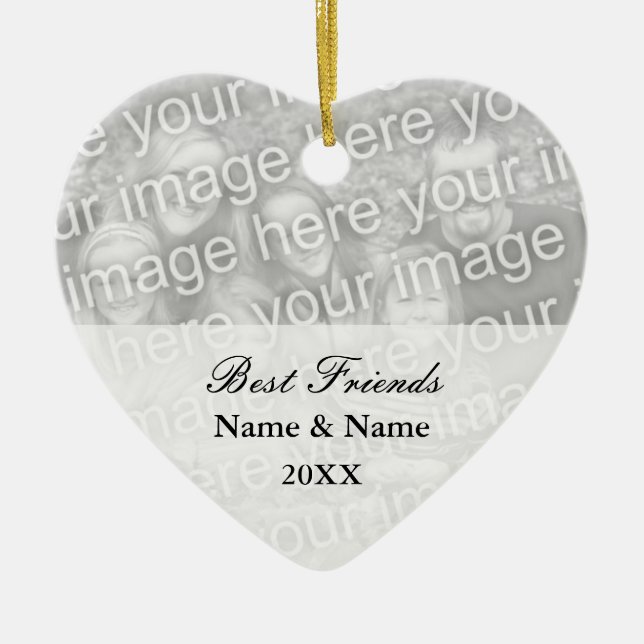 Fotoverzierung der besten Freunde für Keramikornament (Vorne)