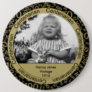 Fotovorlage: 100. Geburtstag Hundertjähriges Gold Button