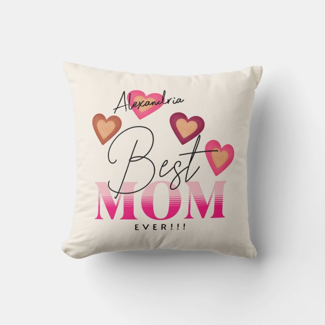Fotovorlage, beste Mama je, Liebliche Herzen Kissen (Vorderseite)
