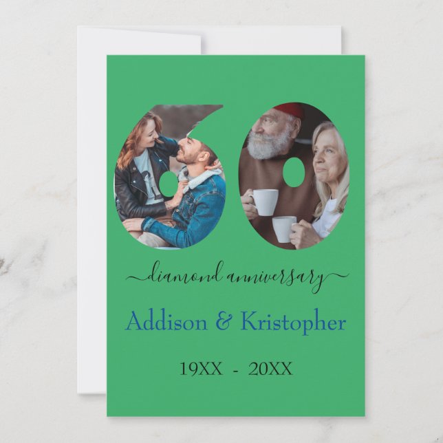 Fotovorlage für die Diamond Liebe 60 Jahre Einladung (Vorderseite)