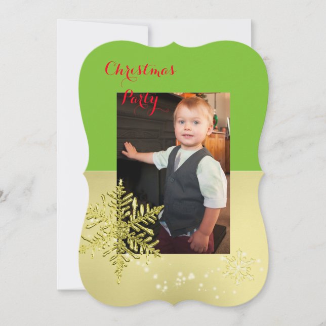 Fotovorlage für Gold Snowflake Einladung (Vorderseite)