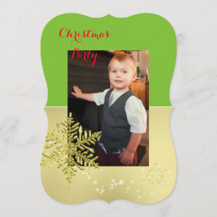 Fotovorlage für Gold Snowflake Einladung