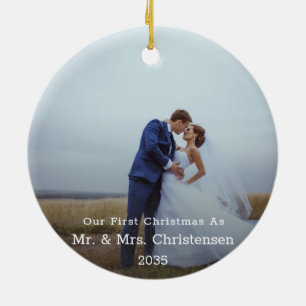 Fotovorlage Unser erstes Weihnachten Verheiratet f Keramik Ornament