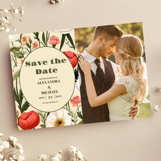 FotoWhimsical Wildblume Meadow Wedding Save The Date (Von Creator hochgeladen)