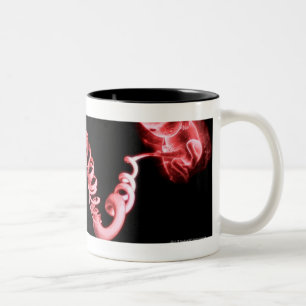 Fötus mit einer Nabelschnur gemacht von Zweifarbige Tasse