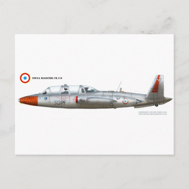 Fouga Magister CM.170 Postkarte (Vorderseite)
