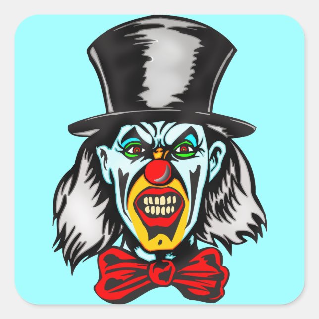 Foul Evil Clown Quadratischer Aufkleber (Vorderseite)