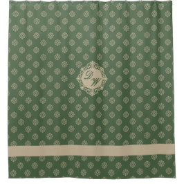 Foulard rosette geometrisches Muster, Salbei grün Duschvorhang