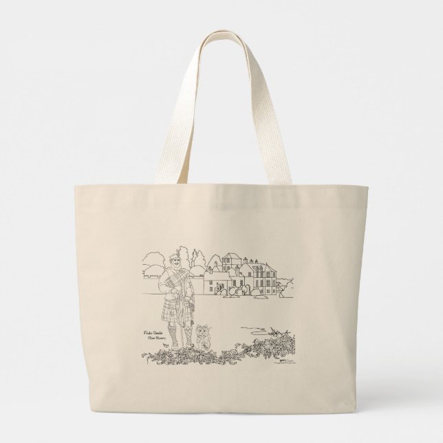 Foulis Castle Scotland Tote Bag Jumbo Stoffbeutel (Rückseite)