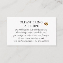 Found Her Honey Bee Bridal Shower Recipe Request Begleitkarte
