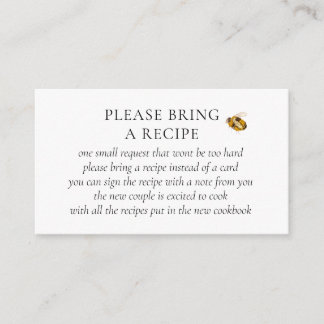 Found Her Honey Bee Bridal Shower Recipe Request Begleitkarte