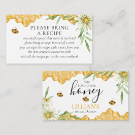 Found Her Honey Bee Bridal Shower Recipe Request  Begleitkarte
