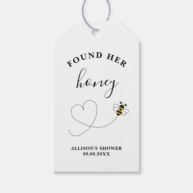 Found Her Honey Junggesellinnenabschied oder Hochz Geschenkanhänger (Vorderseite)