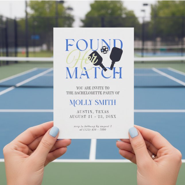 Found Her Match Pickleball Bachelorette Itinerary  Einladung (Found Her Match Pickleball Bachelorette Itinerary Invitation)