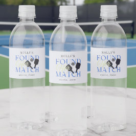 Found Her Match Pickleball Sporty Bachelorette Wasserflaschenetikett