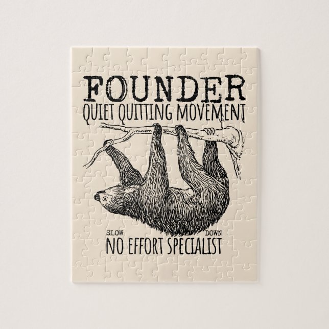 Founder Quiet Quitting Movement Cute Sloth Puzzle (Vertikal)